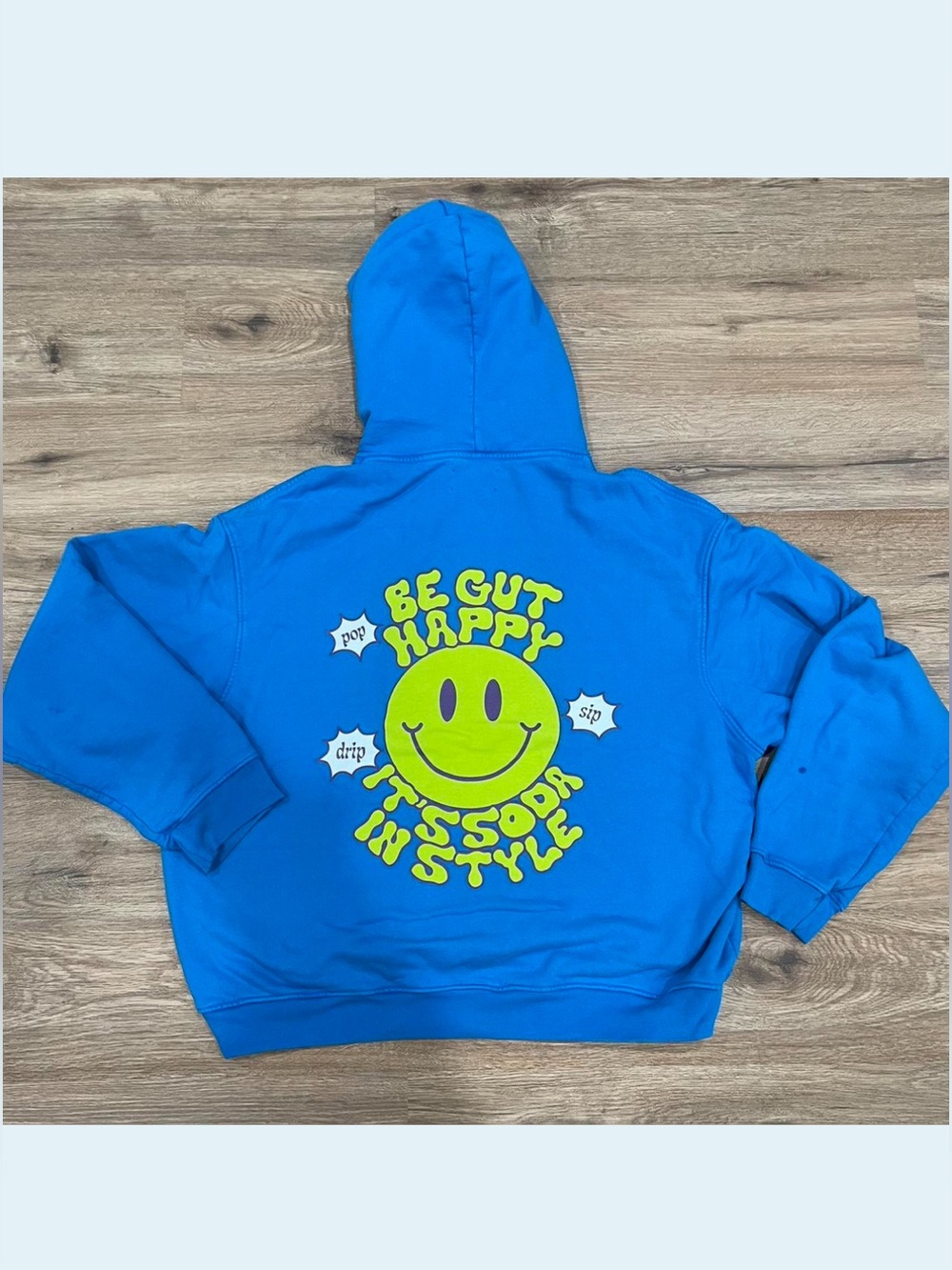 Poppi Blue Graphic Hoodie - Be Gut Happy